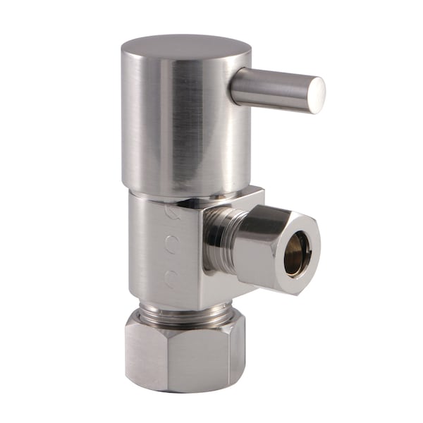 5/8"O.Dx3/8" O.D Anti-Sz Qrtr Turn Ceramic Cartridge Angle Stop, Nkl